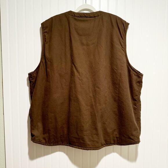 Berne Brown Heartland Sherpa Lined Washed Duck Vest Mens 3XL - Picture 8 of 8